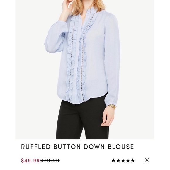 Ruffled Button Down Blouse - Picture 2 of 2